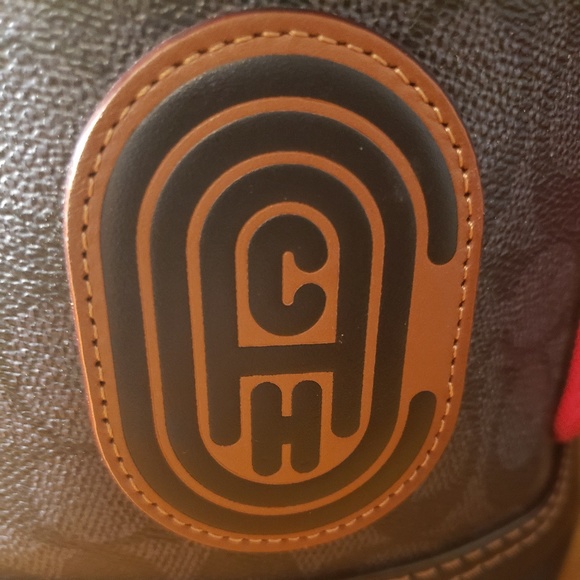 Coach Rivington Signature/Leather Drawstring Backpack - Picture 9 of 14